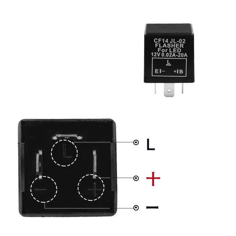 HUIQIAODS LED Flasher Relay CF14 JL-02 3-Pin Fix Flash Rate