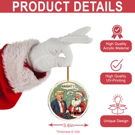 Christmas Ornaments Decorations - Gag Gifts - Nasty Naughty Gifts - White Elephant - Stocking Stuffers (Santa and Friend - Who's Naughty - Lump of Coal - Hilarious Adult Naughty Funny)