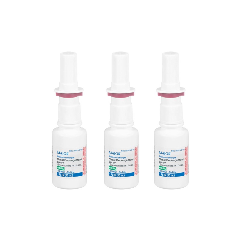 MAJOR 12-Hour Nasal Decongestant Spray-Oxymetazoline Hydrochloride 0.05% Nose Spray for