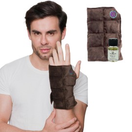 Naturalness - Compresa De Semillas Para Molestias En La Muñeca Color Café - Incluye Aceite Para Masaje de 5ml (Muestra gratis)