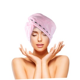 MERRYHAPY 2pcs Quick Dry Hair Towels Lace Trim Soft Water Absorbent for All Hair Types for Bath Shower and Makeup