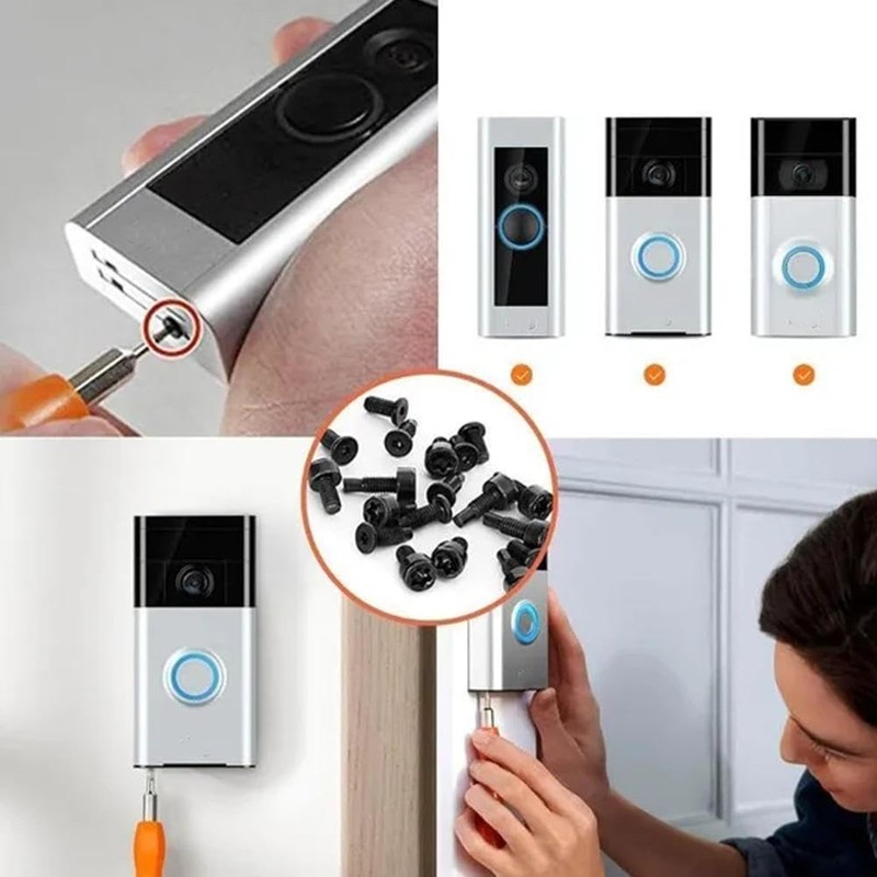 20Pcs Black 4 Size Video Doorbell Screws, Ring Doorbell Screws,