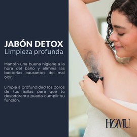 HoMu | Detox Pack Barra Frescura Cítrica Regular - Jabón en barra Detox 50g + Desodorante Natural en Barra 55g ¡Elimina el mal olor de tus axilas naturalmente! - (Frescura Cítrica (Regular))