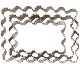 Staedter 3 Piece Wavy Rectangle Terrace Cutter Set, Stainless Steel, Silver, 30 x 30 x 30 cm