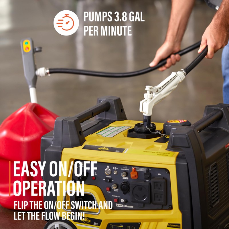 DeWay Battery-Powered Stick Fuel Transfer Pump with Hand Trigger Nozzle,
