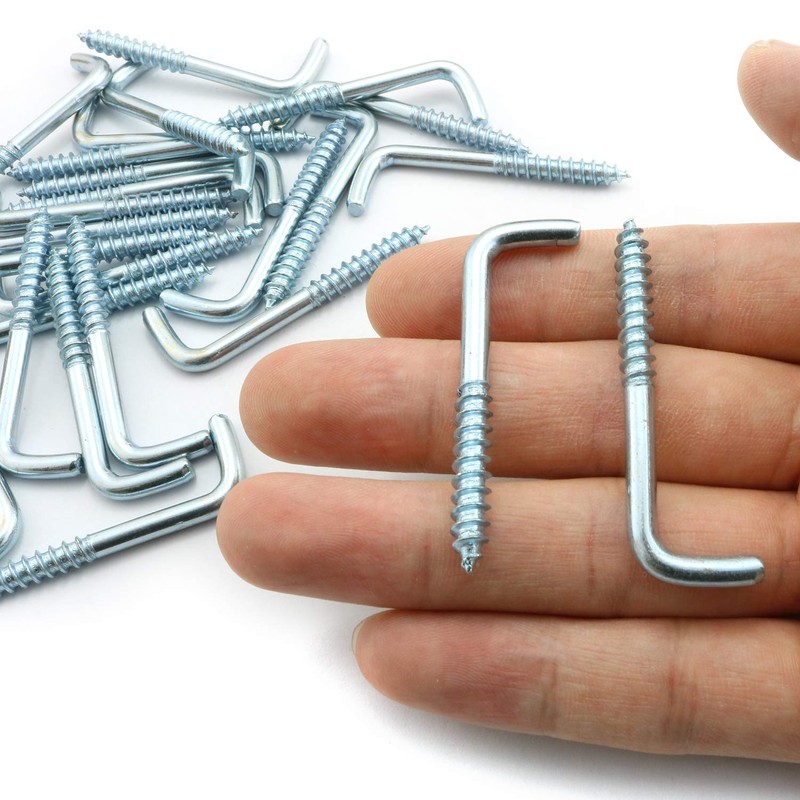 LQ Industrial 12PCS Long Square Bend Hook Lag Screw Shoulder
