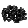 sourcing map 50pcs Rubber End Caps 6mm(1/4-inch) ID Vinyl Round Tube Bolt Cap Cover Screw Thread Protectors Black