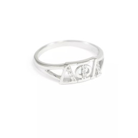 Unbranded Delta Phi Lambda Sterling Silver ring with CZ's