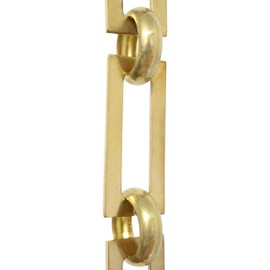 RCH Hardware Decorative Polished Solid Brass Chain for Hanging, Lighting - Rectangular Square Edge and Unwelded Links (1 Foot)