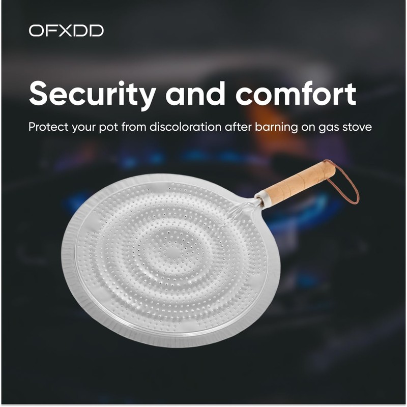Heat Diffuser for Gas Stove - Flame Spreader with Wooden