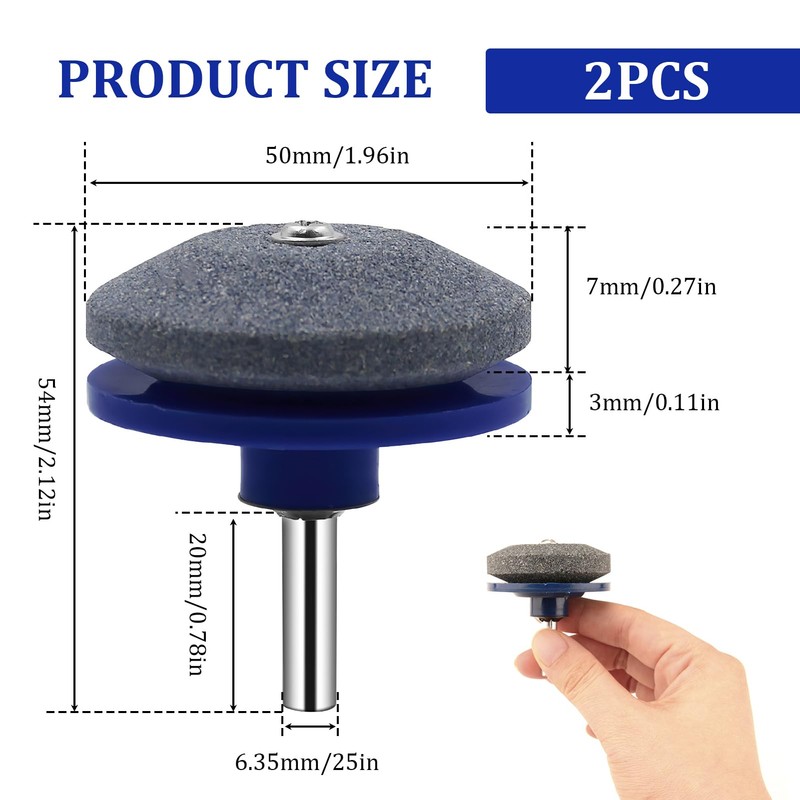 2 Packs Lawn Mower Blade Sharpener Blue Garden Tool Sharpener