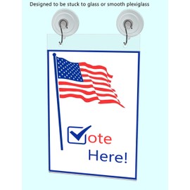 Marketing Holders Window Sign Holder for 5" x 7" Price Lists Rack Cards and Itineraries with Predrilled Holes and Suction Cups with Hooks Included for Schools and Clinics Clear Acrylic