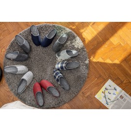 BeComfy Felt Slippers, Women, Men, Unisex Felt Slippers with Felt Sole/Rubber Sole Slippers, 36-46 EU/3-13 UK - Grey - 41 EU