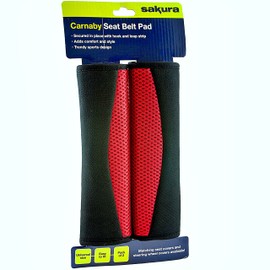 Car Seat Belt Pad - One Pair of 'Carnaby Red' - Safety and Comfort for Adults Children Family - for All Vehicles