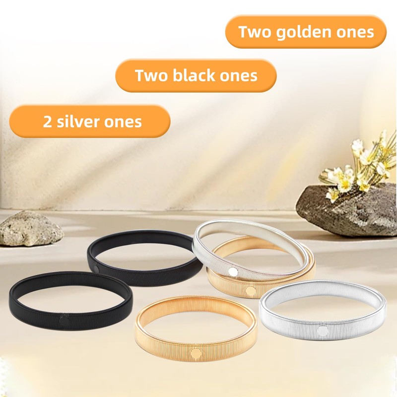 Gallipower 6 Pcs Stretchy Sleeve Holders,Elastic Metal Armbands Sleeves Garters,Sleeve-Bands,Sleeve