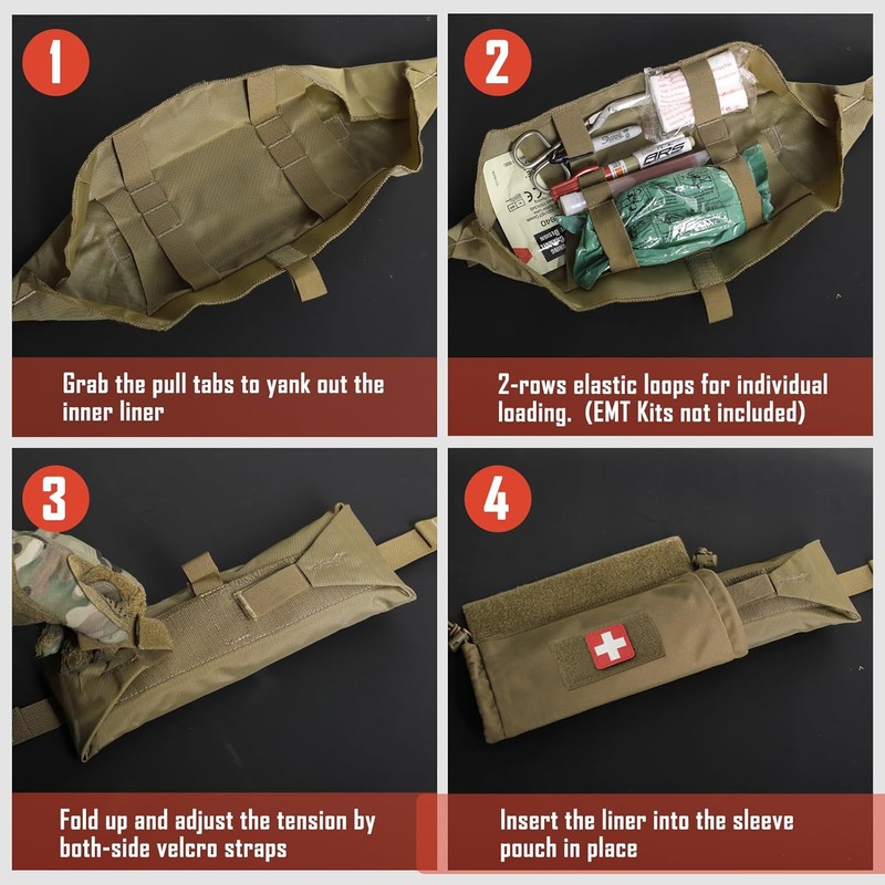 WYNEX Tactical First Aid Drop Dump Pouch, Medical Trauma Roll