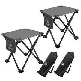 Opliy Camping Stool 2 Pack,13.5 Inch Portable Folding Stool for Outdoor Gardening and Beach Hiking Fishing,Foot Stool with Carry Bag (Gray)