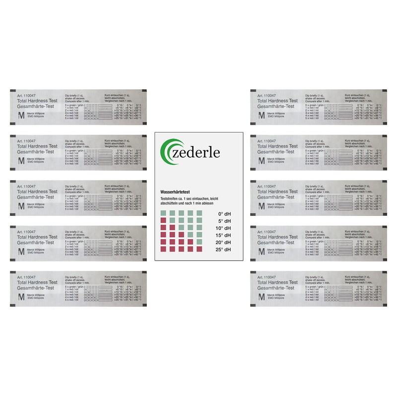 zederle (10 pieces) Water Hardness Test Strips Test Kit Individually
