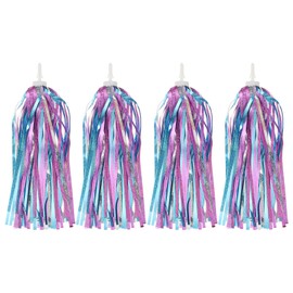 PATIKIL Bike Streamers, 4 Pcs Colorful Scooter Handlebar Tassels Grips Ribbon Accessories Decorations for Girls Bicycle Tricycle Handle, Blue Pink