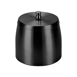 Stainless Steel Smokeless and Odorless Windproof Ashtray with Lid, Portable Ashtray for Home and Outdoor Use (Black, Large)