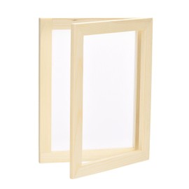 sourcing map Paper Making Screen Wooden Paper Making 9.8 x 7.5 Inch Papermaking Frame Kit Double Layer for DIY Paper Craft Making Cards, Bookmarks
