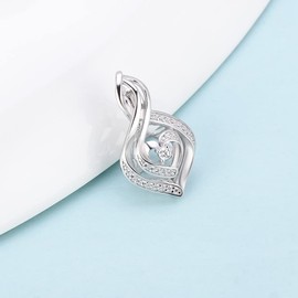 LGSY CZ Twisted Heart Cage Pendants for Pearl Jewelry Making Sterling Silver, Design Pearl Cage Pendants for Women