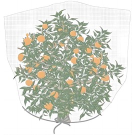 Agfabric Bird Netting 23.6" Hx37.4 W Garden Netting Insect Pest Barrier,Plant Cover Fruit Tree Netting Mesh Protection Bag with Drawstring,White,5 Pack