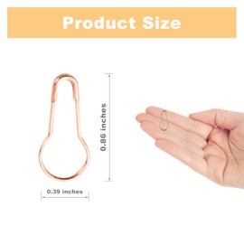 Safety Pins Rose Gold Small Bulb Safety Pins 22mm/0.87inch Gourd Safety Pins Calabash Pins for Knitting Stitch Markers Clothes Tag Sewing Craft DIY Accessories 120 Pcs Mini Safety Pins