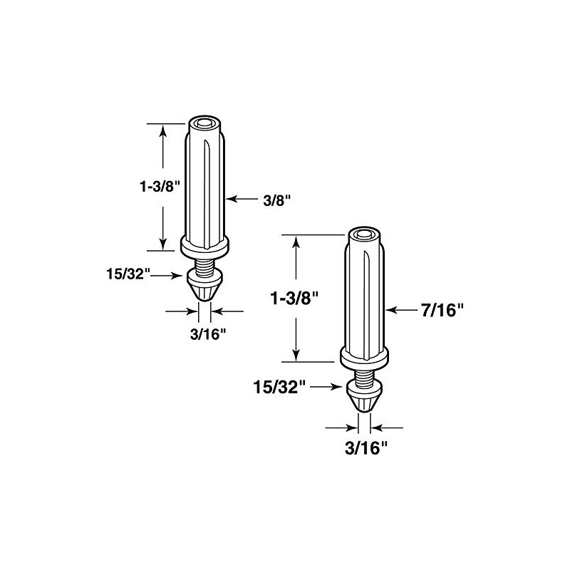 Prime-Line N 7538 Bi-Fold Door Bottom Pivot Kit, Two 3/8