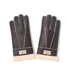 YISEVEN Men's Winter Shearling Sheepskin Leather Gloves Lambskin Thick Fur Warm Wool Lined for Cold Weather Dress Driving Work, Brown Stone Size Medium