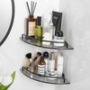 Voldra 2 Pack Glass Corner Shower Shelf for Bathroom Black