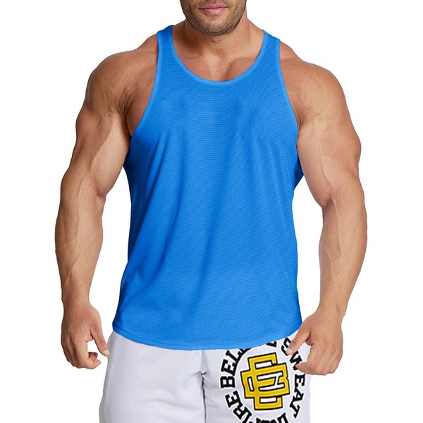 Agilelin Men's Workout Stringer Tank Tops Mesh Quick Dry Y-Back