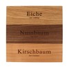 STREIFHOLZ Wooden Keyring with Engraved Logo, Walnut Oak and Cherry