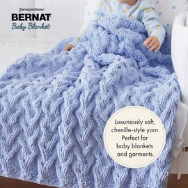 Bernat BABY BLANKET BB Buttercup Yarn - 1 Pack of 10.5oz/300g - Polyester - #6 Super Bulky - 220 Yards - Knitting/Crochet