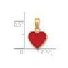 14k Yellow Gold 3D Polished Enameled Heart Charm Pendant