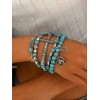 Unbranded Turquoise & Silver Western Stack Bracelets with Charms (5