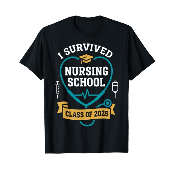 I Survived Nursing School Class of 2025 Graduation Gifts T-Shirt