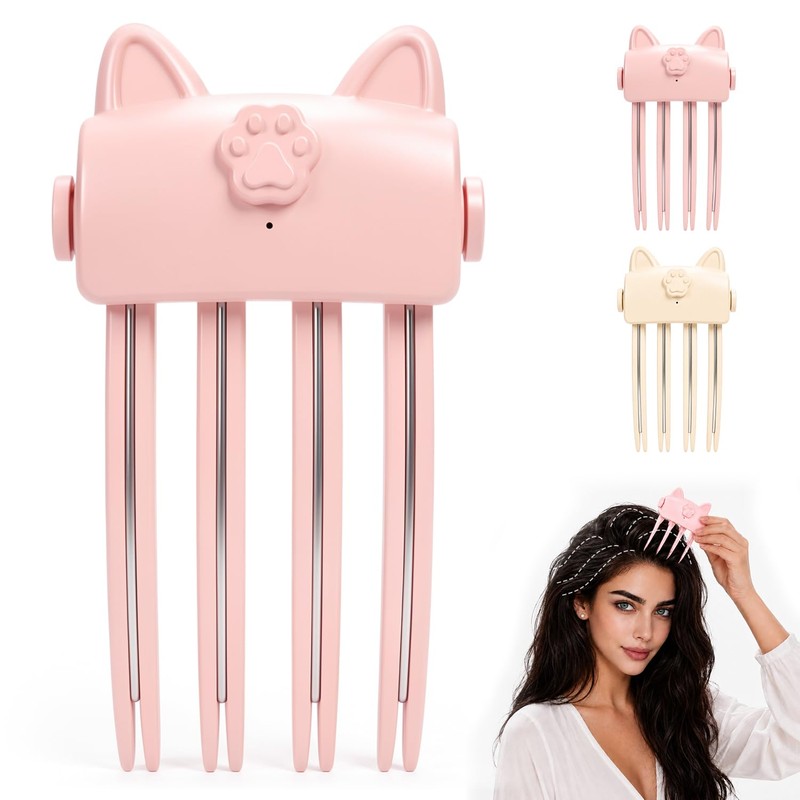 Pinza de volumen para cabello inalámbrico (rosa)