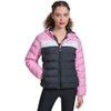 Champion Women's Quilted Coat Packable Puffer Jacket with Hood, Mauve/Navy