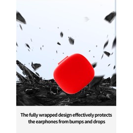 Case for Oladance OWS Active Noise Cancelling Earbuds,UYRUREL Premium Silicone Shockproof Protection Skin Touch Charging Port Accessible, Front LED Visible with Lanyard,Red.