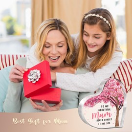Gleevara Gifts for Mum, Mum Birthday Gifts from Daughter Son, Heart-Shaped Plaque Desk Decor Mum Presents, Christmas Mothers Day Mum Gifts