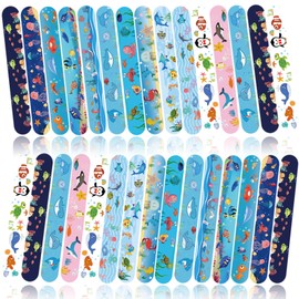 NovaHance Ocean Slap Bracelets for Kids 36PCS, Animals Snap Bracelet Party Favors Supplies for Teens Gifts Teacher Classroom School Favors Prizes Exchanging Gift
