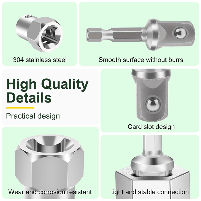 Upgraded Stainless Steel Trailer Jack Drill Adapter,Crank Handle Cordless Drill