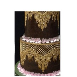 x2 Chandelier Edible Shiny Sugar Lace (Shiny Gold)