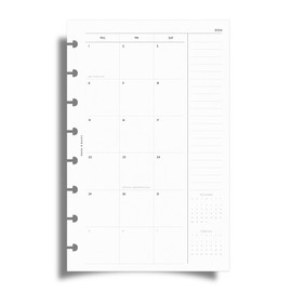 Cloth & Paper 2026 Dated Monthly Planner Inserts | Half Letter Size 5.5 x 8.5 Inches | Discbound Planner Refill | Sunday Start, 84 Pages | 8 Disc Punch | Monthly Organizer Pages | Heavyweight Paper