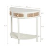 Wnutrees Rattan Half Moon Console Table, Modern Entryway Table with
