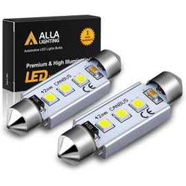 Alla Lighting 41mm/42mm 578 211-2 212-2 LED Festoon Bulbs, 6000K Xenon White CAN-Bus Interior Dome, Map, Trunk, Step Courtesy Lights Lamps