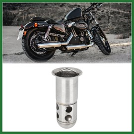 Motoforti 60mm Universal Motorcycle Exhaust Pipe Baffle Can Silver Tone Long-lasting