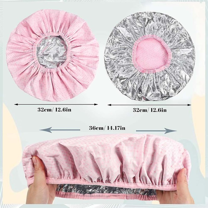2PCS Deep Conditioning Heat Caps Waterproof Double Layer Hot Oil