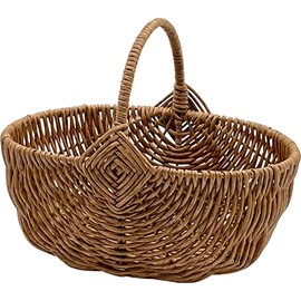 Daikai 73763 Balt PE Willow, One Handle Oval, Light Brown, W 9.1 x D 0.7 x H 0.4 x TH.7 inches (23 x 17 x 10 x 18.5 mm)
